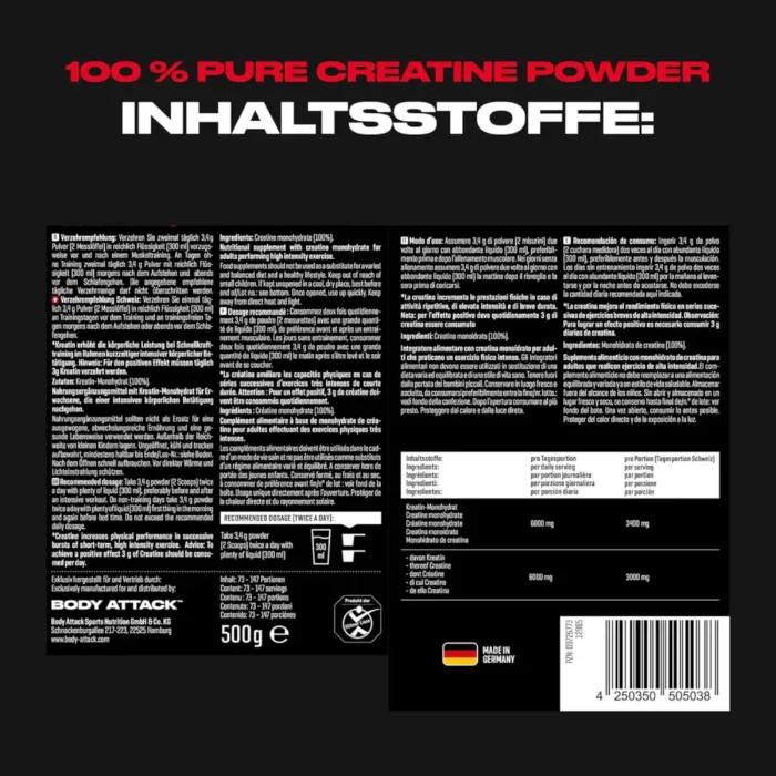 BODY ATTACK 100% PURE CREATINE