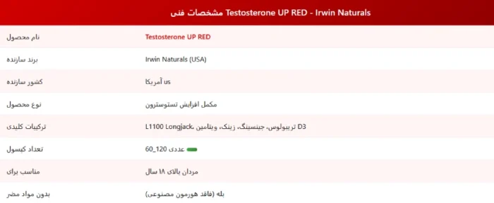 تستوسترون اپ رد اروین نچرالز