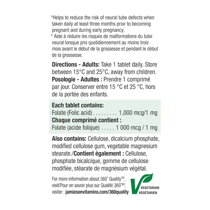 Jamieson Folic Acid 1mg