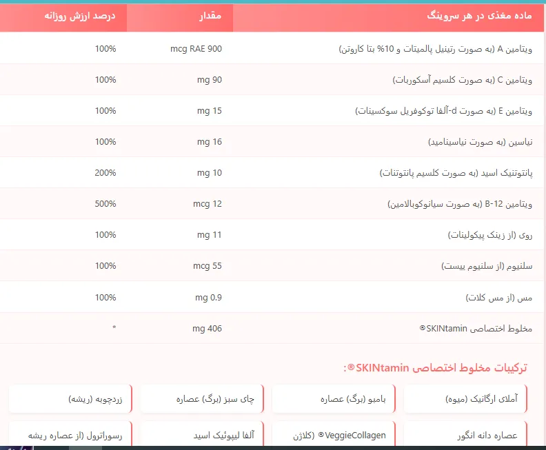 اسکین تامین هیرتامین