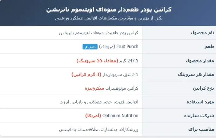 کراتین طعم دار اوپتیموم ناتریشن