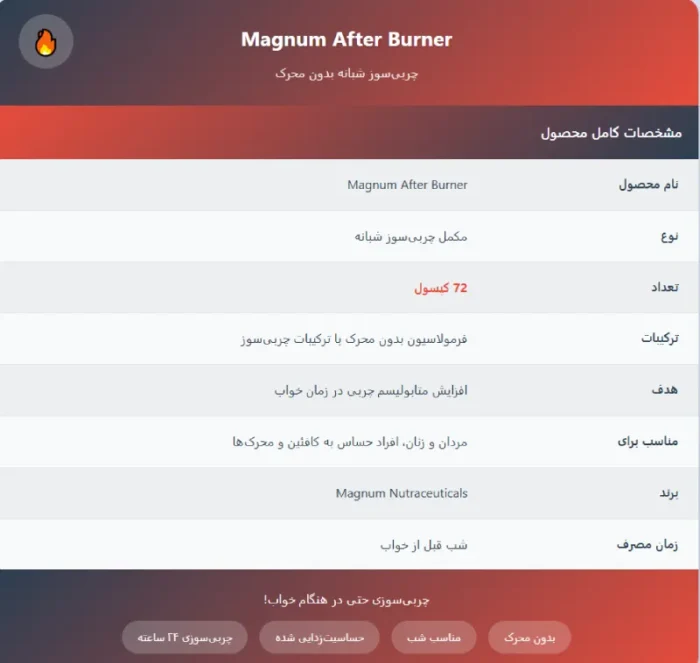 چربی سوز افتر برنر مگنوم