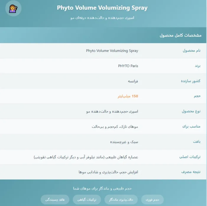 PHYTO Volume Volumizing