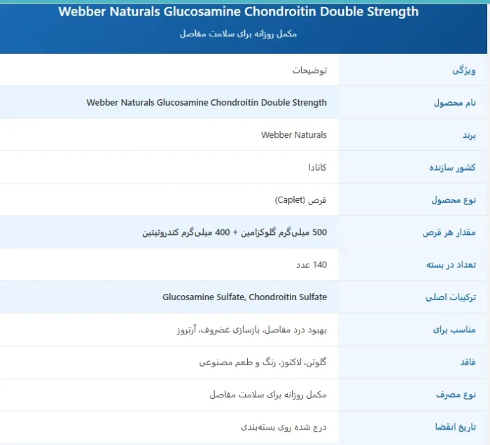 گلوکزامین کندروئیتین کمپلکس وبر نچرالز