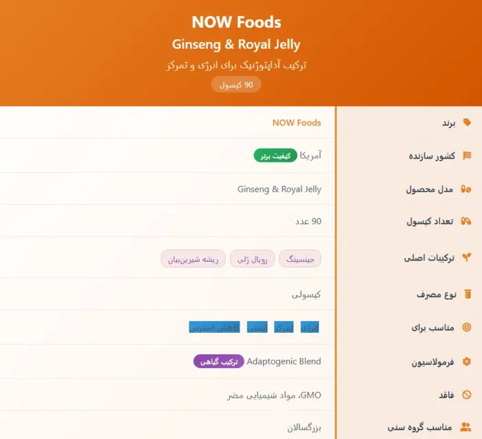 NOW Ginseng & Royal Jelly