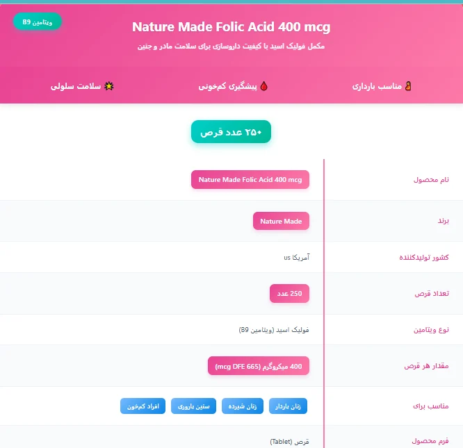 اسید فولیک نیچرمید