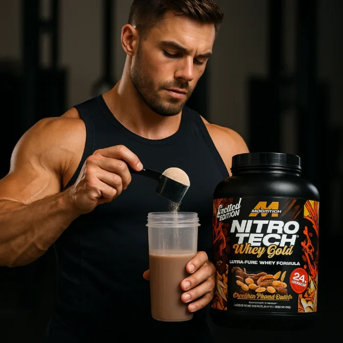 وی نیتروتک گلد ماسل‌تک شکلات کره بادام‌زمینی