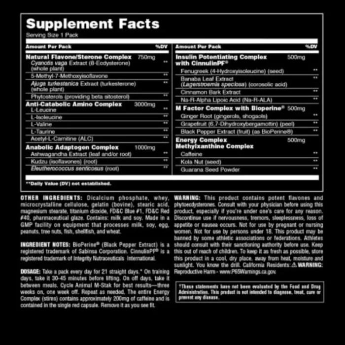 Non-Hormonal Anabolic Animal M-Stak