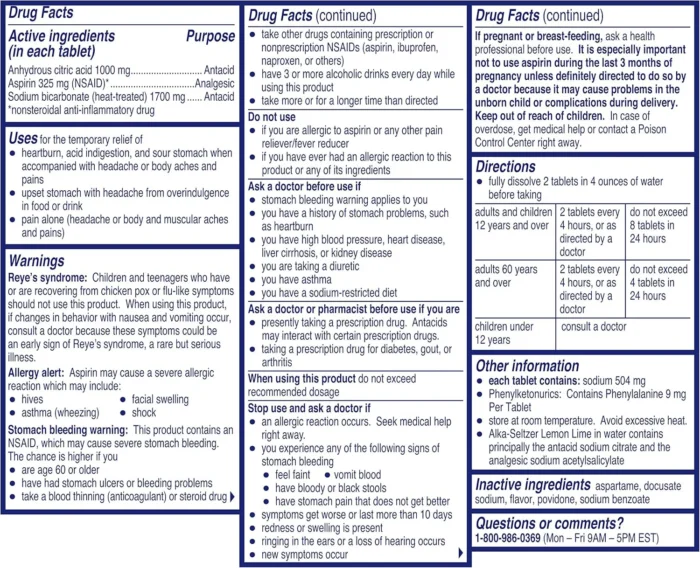 قرص جوشان آلکا سلتزر لمون لایم