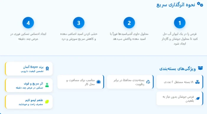 قرص جوشان آلکا سلتزر لمون لایم
