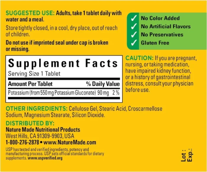 Nature Made Potassium Gluconate