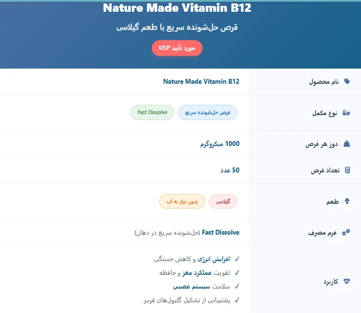 ویتامین ب 12 نیچرمید