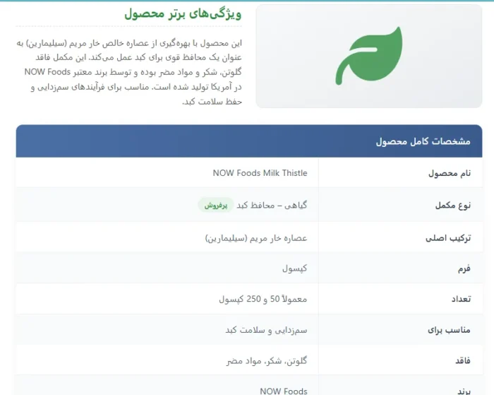 خار مریم ناو فودز